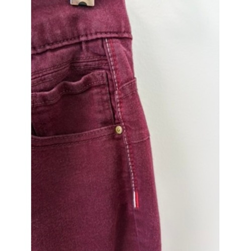 Tommy Hilfiger Womens Burgundy Ankle Pants Size 12 Stretch Slim Fit Wine Red - Picture 4 of 10